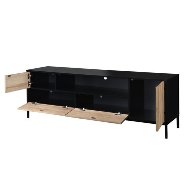 BLACKBIRD TV STAND RIVIERA OAK ΜΑΥΡΟ 160x40,5x58cm 1 τεμ.