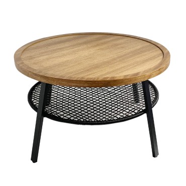 FILET COFFEE TABLE ΦΥΣΙΚΟ ΜΑΥΡΟ 75x75x43cm 1 τεμ.