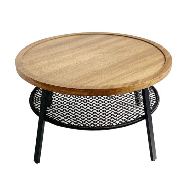 FILET COFFEE TABLE ΦΥΣΙΚΟ ΜΑΥΡΟ 75x75x43cm 1 τεμ.