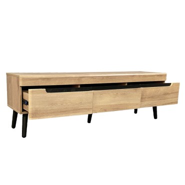 GRIF TV STAND ΦΥΣΙΚΟ ΜΑΥΡΟ 160x40x50cm 1 τεμ.