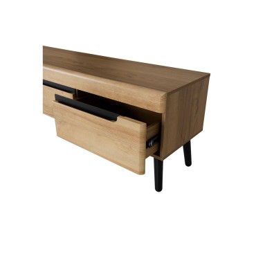 GRIF TV STAND ΦΥΣΙΚΟ ΜΑΥΡΟ 160x40x50cm 1 τεμ.