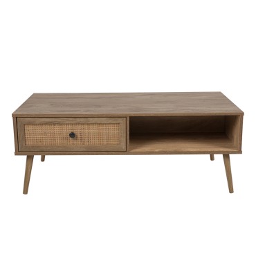 AMMOS COFFEE TABLE 1ΣΥΡΤΑΡΙ ΦΥΣΙΚΟ ΜΕ RATTAN 110x59x41,4cm 1 τεμ.