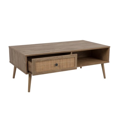 AMMOS COFFEE TABLE 1ΣΥΡΤΑΡΙ ΦΥΣΙΚΟ ΜΕ RATTAN 110x59x41,4cm 1 τεμ.