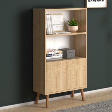 Βιβλιοθήκη μελαμίνης Cube Megapap χρώμα oak 60x24x110cm 1 τεμ.