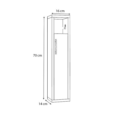 Στήλη μπάνιου μελαμίνης Murray Megapap χρώμα λευκό 16x14x70cm 1 τεμ.