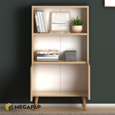 Βιβλιοθήκη μελαμίνης Cube Megapap χρώμα oak 60x24x110cm 1 τεμ.