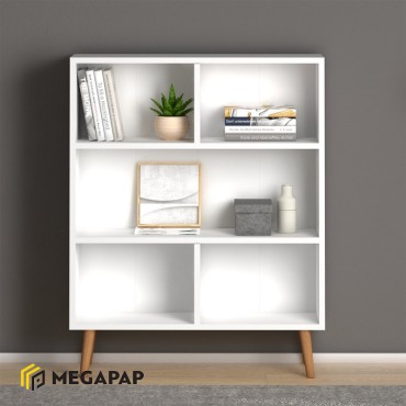 Βιβλιοθήκη μελαμίνης Cube Megapap χρώμα λευκό 80x24x100cm 1 τεμ.