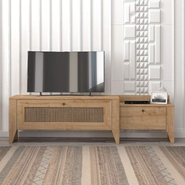 Έπιπλο τηλεόρασης Madura Megapap από μελαμίνη χρώμα sapphire oak 180x30x50cm 1 τεμ.