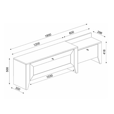 Έπιπλο τηλεόρασης Madura Megapap από μελαμίνη χρώμα sapphire oak 180x30x50cm 1 τεμ.