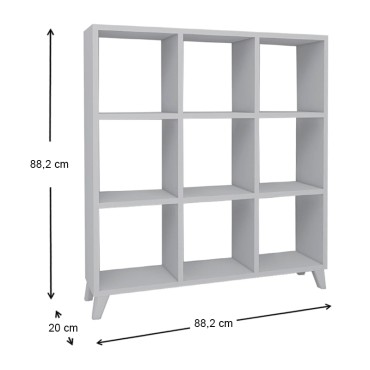 Βιβλιοθήκη μελαμίνης Saul Megapap χρώμα λευκό 88,2x20x88,2cm 1 τεμ.