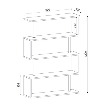 Βιβλιοθήκη μελαμίνης Sunrise Megapap χρώμα λευκό 90x25x129cm 1 τεμ.