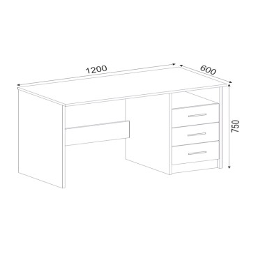 Γραφείο εργασίας Eldoris Megapap από μελαμίνη χρώμα sapphire oak 120x60x75cm 1 τεμ.