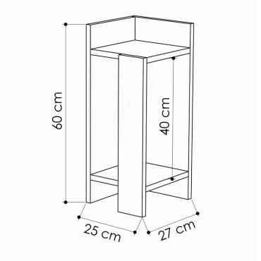 Κομοδίνο μελαμίνης Elos Megapap σετ 2 τεμ. χρώμα sapphire oak 25x27x60cm