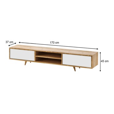 Έπιπλο τηλεόρασης Serine Megapap χρώμα sapphire oak - λευκό 170x37x45cm 1 τεμ.