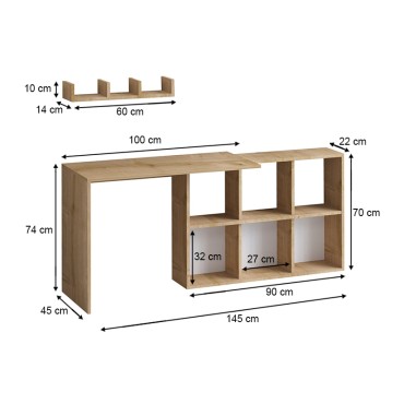 Γραφείο εργασίας Blake Megapap χρώμα φυσικό οξιάς 145x45x74cm 1 τεμ.