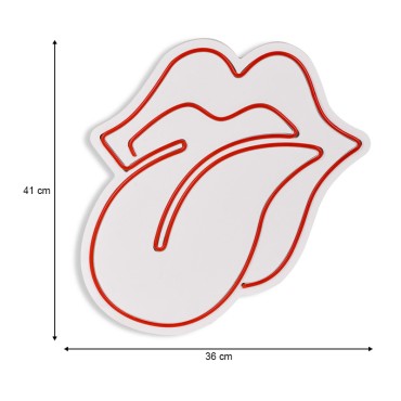 Φωτιστικό LED Neon "Rolling Stones" Megapap χρώμα κόκκινο 36x2x41εκ.