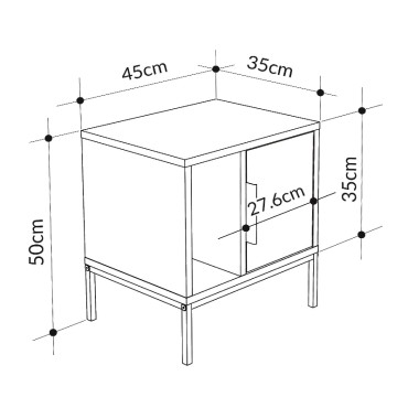 Κομοδίνο Glynn Megapap χρώμα saphhire oak 45x35x50cm 1 τεμ.