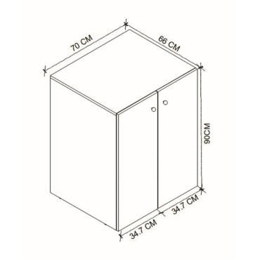 Έπιπλο πλυντηρίου Gray Megapap χρώμα sapphire oak 70x66x90cm 1 τεμ.