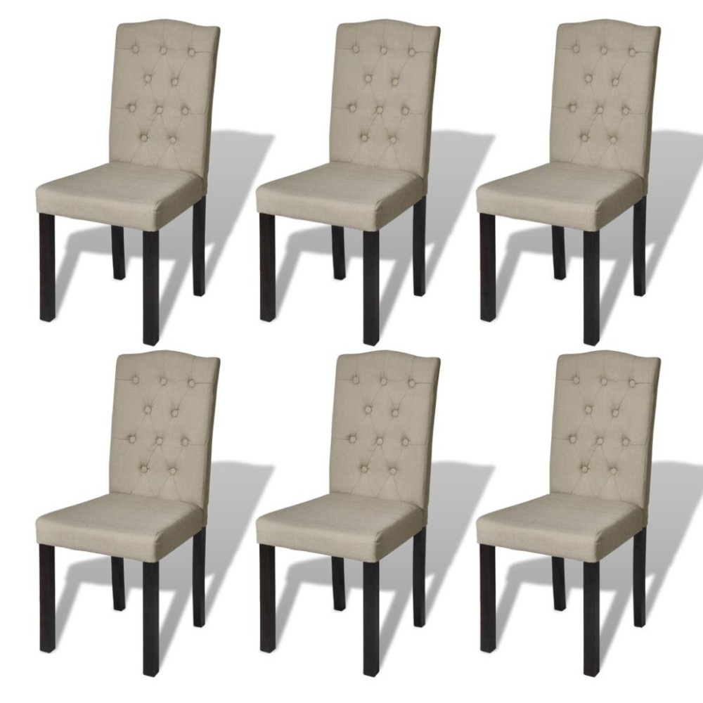 vidaXL Καρέκλες Τραπεζαρίας 6 τεμ. Καμηλό Υφασμάτινες 42x53x95cm