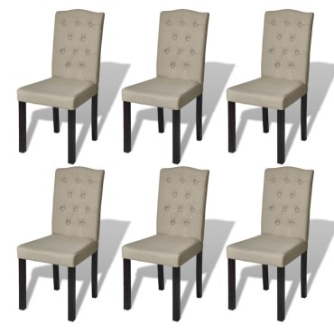 vidaXL Καρέκλες Τραπεζαρίας 6 τεμ. Καμηλό Υφασμάτινες 42x53x95cm