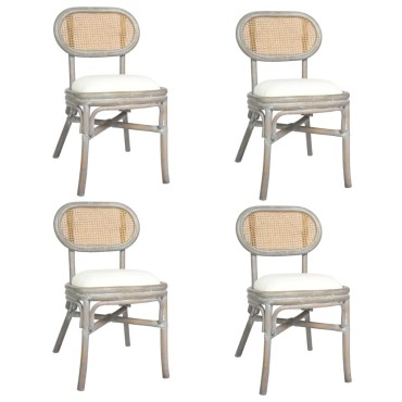 vidaXL Καρέκλες Τραπεζαρίας 4 τεμ. Γκρι από Λινό Ύφασμα 46x53x83cm