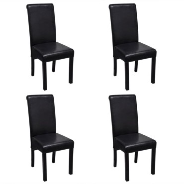 vidaXL Καρέκλες Τραπεζαρίας 4 τεμ. Μαύρες από Συνθετικό Δέρμα 42x54,5x96cm