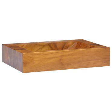 vidaXL Νιπτήρας 50 x 35 x 10 εκ. από Μασίφ Ξύλο Teak