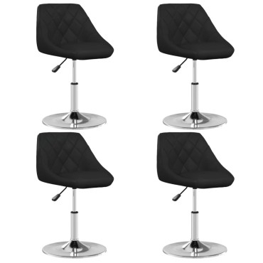 vidaXL Καρέκλες Τραπεζαρίας 4 τεμ. Μαύρες από Συνθετικό Δέρμα 44x46x(62,5-77,5)cm