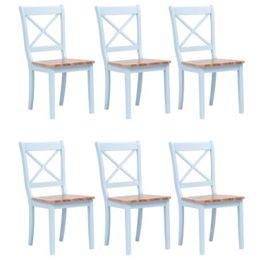 vidaXL Καρέκλες Τραπεζαρίας 6 τεμ. Γκρι/Αν. Ξύλο Μασίφ Ξύλο Καουτσούκ 45,5x52x90cm