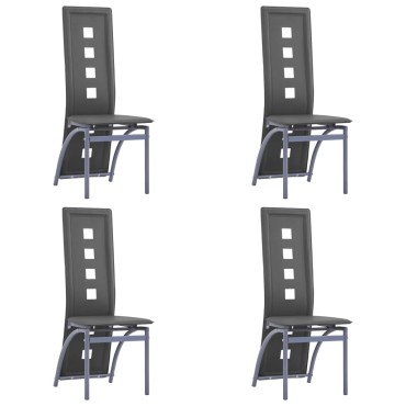 vidaXL Καρέκλες Τραπεζαρίας 4 τεμ. Γκρι από Συνθετικό Δέρμα 43x55,5x108cm