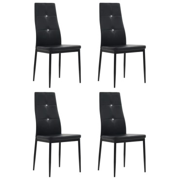 vidaXL Καρέκλες Τραπεζαρίας 4 τεμ. Μαύρες από Συνθετικό Δέρμα 43x43,5x96cm