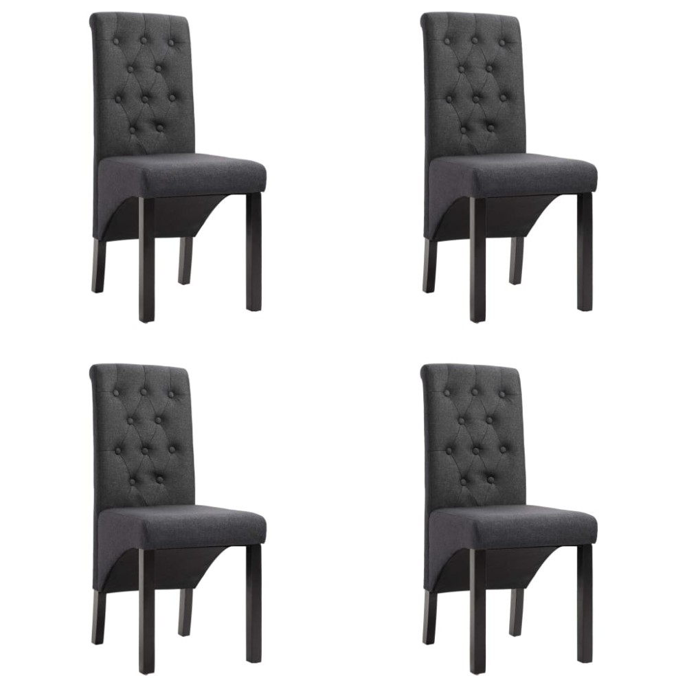 vidaXL Καρέκλες Τραπεζαρίας 4 τεμ. Σκούρο Γκρι Υφασμάτινες 42x57x95cm