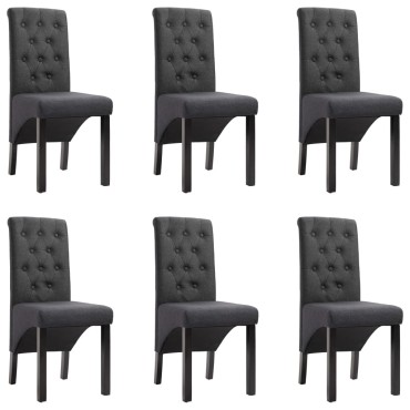vidaXL Καρέκλες Τραπεζαρίας 6 τεμ. Σκούρο Γκρι Υφασμάτινες 42x57x95cm