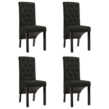 vidaXL Καρέκλες Τραπεζαρίας 4 τεμ. Μαύρες Υφασμάτινες 42x57x95cm