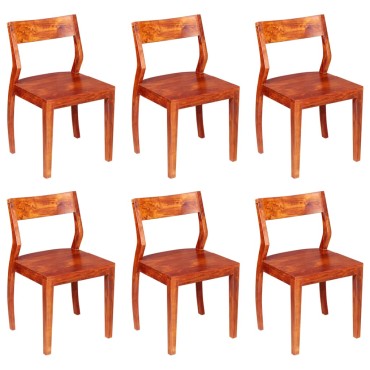 vidaXL Καρέκλες Τραπεζαρίας 6 τεμ. από Μασίφ Ξύλο Ακακίας & Sheesham 45x45x80cm