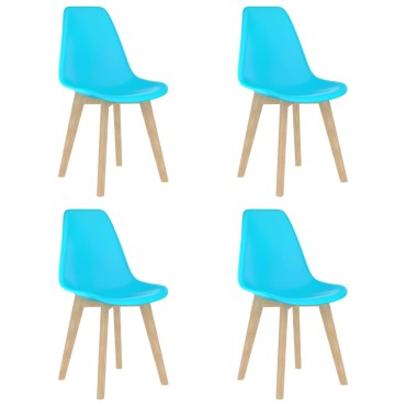 vidaXL Καρέκλες Τραπεζαρίας 4 τεμ. Μπλε Πλαστικές 46x53,5x82cm