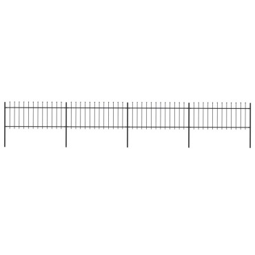 vidaXL Κάγκελα Περίφραξης με Λόγχες Μαύρα 6,8 x 0,8 μ. από Χάλυβα