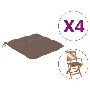 vidaXL Μαξιλάρια Καρέκλας Κήπου 4 τεμ. Taupe 50x50x7 εκ. Oxford Ύφασμα