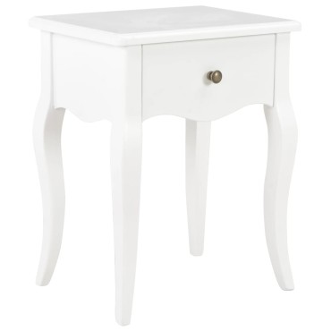 280005 vidaXL Nightstand White 40x30x50cm Solid Pine Wood 1 τεμ.