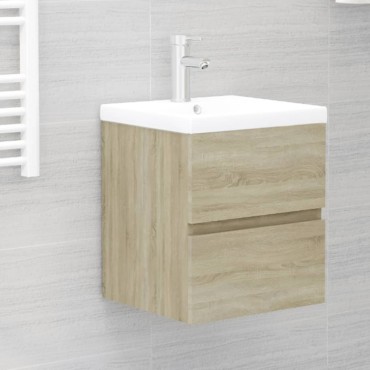 vidaXL Ντουλάπι Νιπτήρα Sonoma Δρυς 41x38,5x45cm Επεξεργασμένο Ξύλο 1 τεμ.