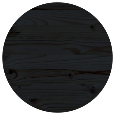 vidaXL Επιφάνεια Τραπεζιού Μαύρη 50x2,5cm από Μασίφ Ξύλο Πεύκου 1 τεμ.