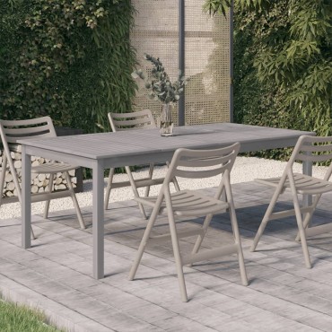 vidaXL Τραπέζι Κήπου Γκρι 200x100x75cm από Μασίφ Ξύλο Ακακίας 1 τεμ.