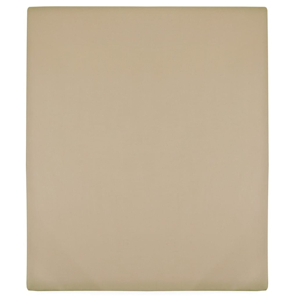 vidaXL Σεντόνια με Λάστιχο 2 τεμ. Taupe 100x200 εκ. Βαμβακερό Ζέρσεϊ