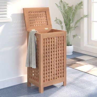 vidaXL Καλάθι Άπλυτων 35 x 25 x 60 εκ. από Μασίφ Ξύλο Teak