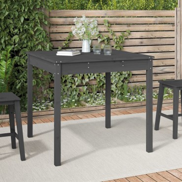 vidaXL Τραπέζι Κήπου Γκρι 82,5x82,5x76cm από Μασίφ Ξύλο Πεύκου 1 τεμ.