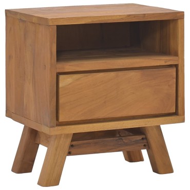 vidaXL Κομοδίνο 40x30x45cm από Μασίφ Ξύλο Teak 1 τεμ.