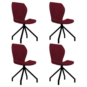 vidaXL Καρέκλες Τραπεζαρίας 4 τεμ. Μπορντό από Συνθετικό Δέρμα 44,5x54x90cm