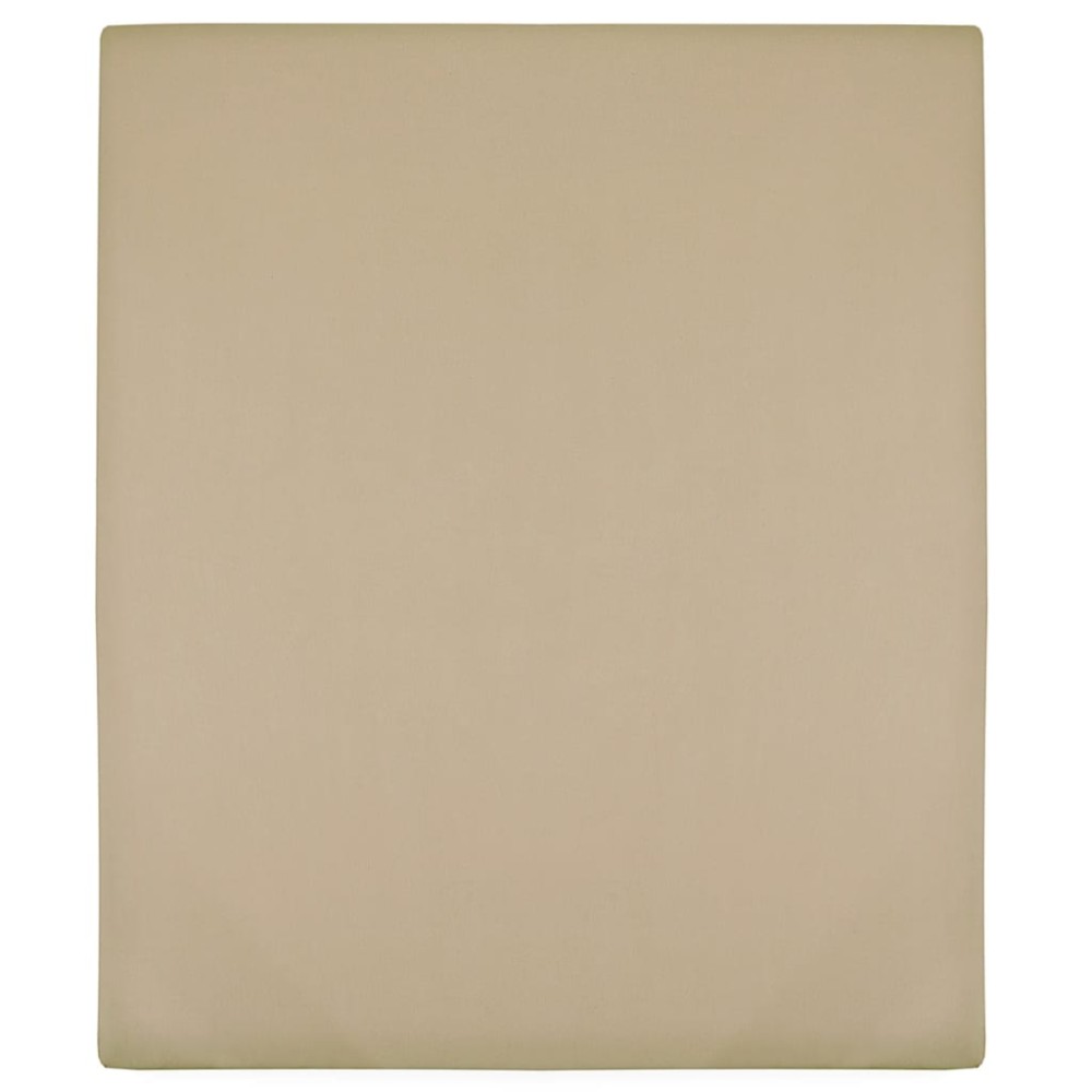 vidaXL Σεντόνια με Λάστιχο 2 τεμ. Taupe 180x200 εκ. Βαμβακερό Ζέρσεϊ