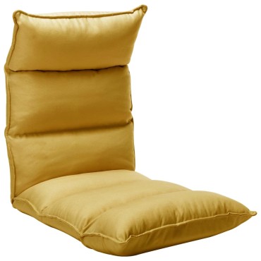 vidaXL Καρέκλα Δαπέδου Πτυσσόμενη Κίτρινο Μουσταρδί Υφασμάτινη 135x50x13cm 1 τεμ.