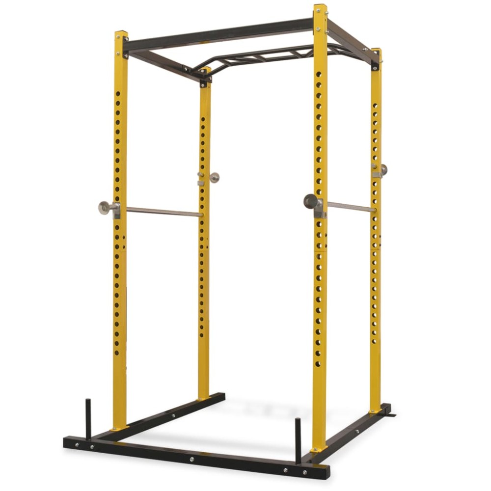 vidaXL Πολυόργανο Power Rack Κίτρινο και Μαύρο 140 x 145 x 214 εκ.